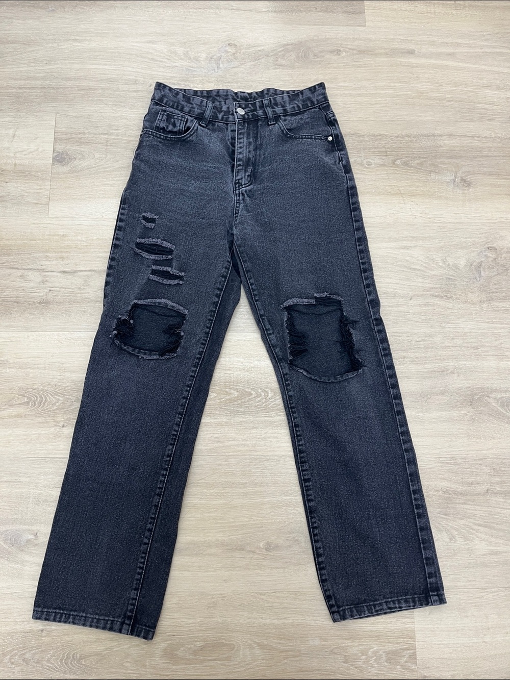 SHEIN Washed Black Denim Jeans